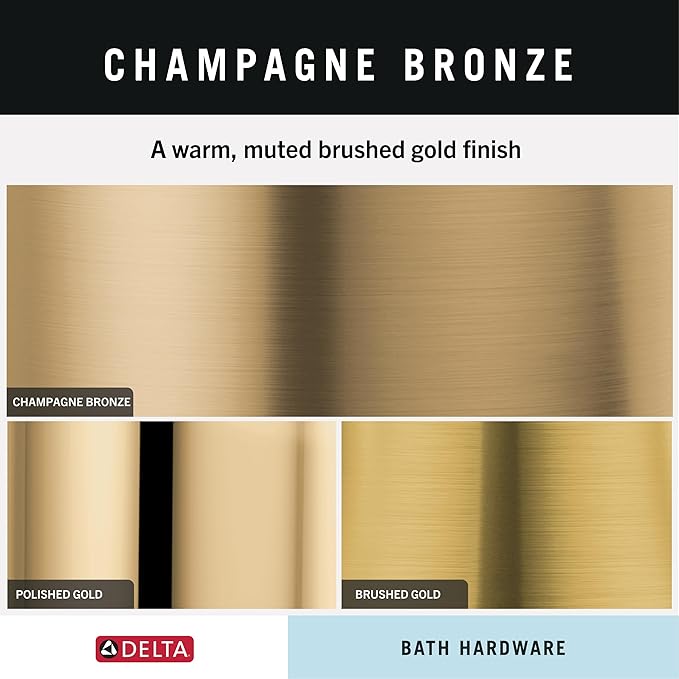 Delta Saylor (1-Pack) 8'' Towel Rack for Bathroom Champagne Bronze Towel Bar for Bathroom Wall Hand Towel Holder Rod Wall Mounted Kitchen Towel Holder 73508-CZ