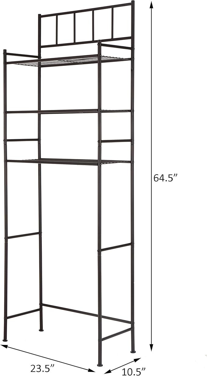 Finnhomy 3 Shelf Bathroom Space Saver Over The Toilet Rack Bathroom Corner Stand Storage Organizer Accessories Bathroom Cabinet Tower Shelf with ORB Finish 23.5" W x 10.5" D x 64.5" H, F20HHS3E7372