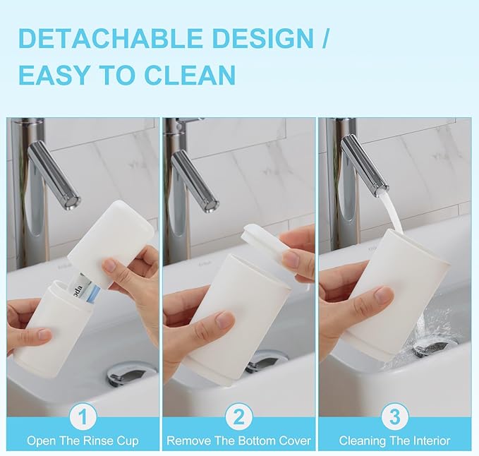 Travel Toothbrush and Toothpaste Case, 2 in 1 Gray Toothbrush Holder and Rinse Cup, Large Capacity Toothbrush Cup with Cover, Portable Toothbrush Holder for Traveling, Camping, Trip - 2PCS
