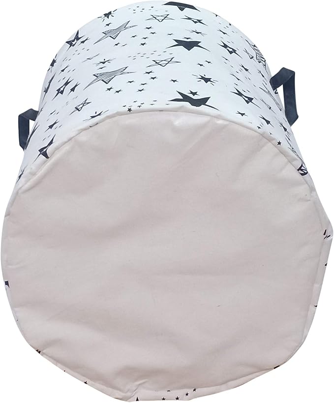 Kids Laundry Hamper Clothes Gift Basket Storage Laundry Baskets Organizer Bin with Handles for Nursery Room (Black Star)