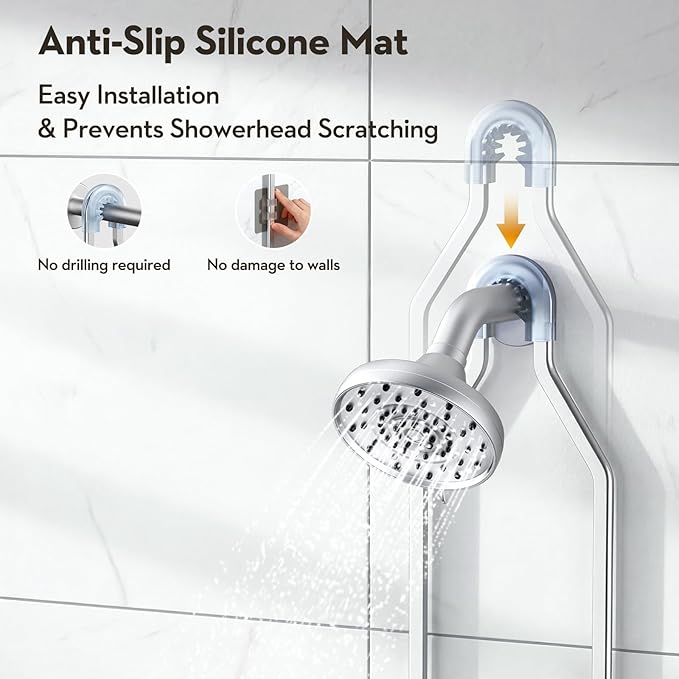 Shower Caddy Hanging, Never Rust Shower Organizer Hanging, Aluminum Shower Racks for Inside Shower with Hooks for Razor, Bathroom Organizers and Storage with Soap Holder, Bright Silver