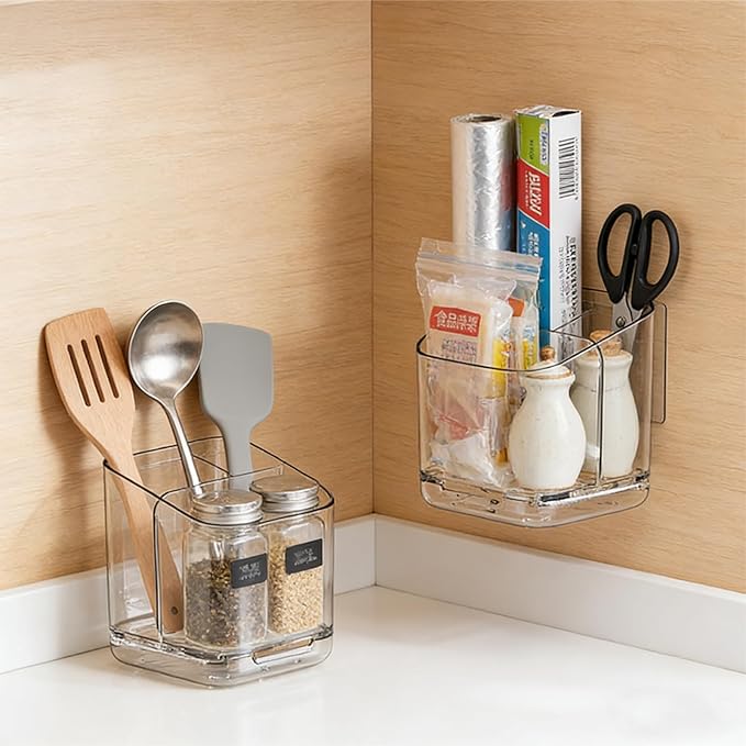 Toothbrush Storage Rack, 3 Slots Toothbrush Organizer with Dividers, Wall Mounted Toothpaste Holder Organizer for Bathroom Countertop Kitchen Office