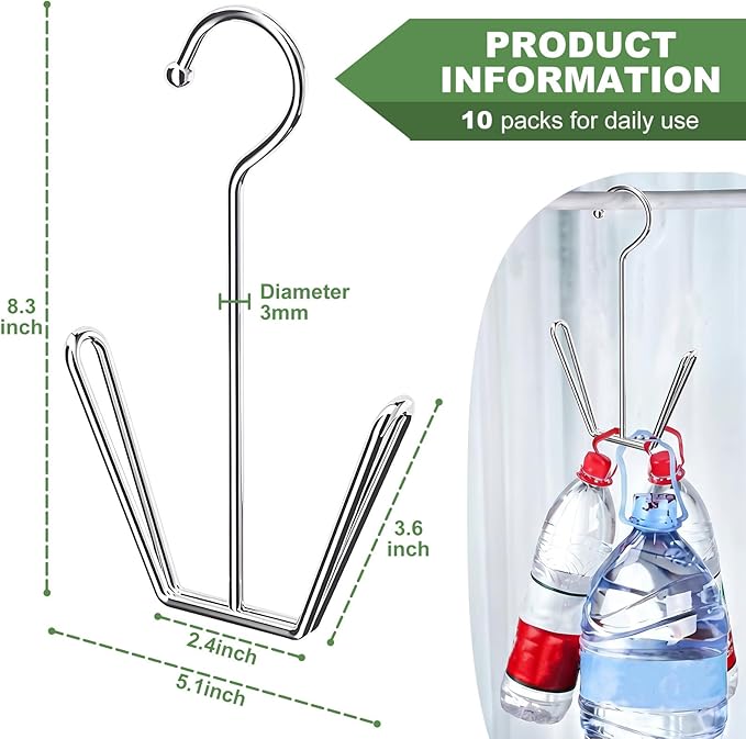 Shoe Drying Hanger 10 Pack, Stainless Steel Dryer Shoe Rack, Hanging Shoe Organizer for Slippers, Sneakers, Boots, Towels, Hat, Space Saving Shoe Rack for Bathroom, Balcony