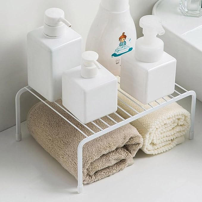 Multipurpose Household Organizers Sturdy Iron Storage Rack Home Accessory Portable for Kitchen Supplies and Daily Use