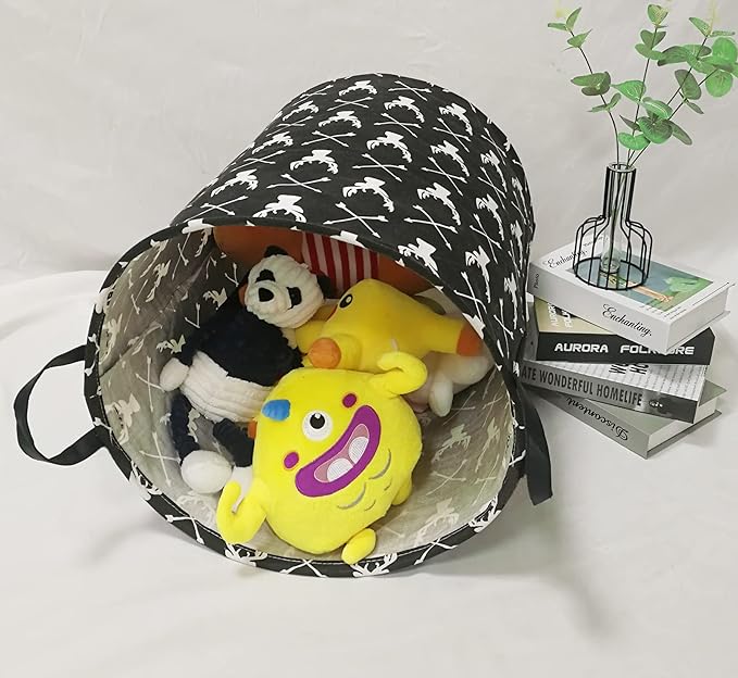 Kids Laundry Hamper Clothes Gift Basket Storage Laundry Baskets Organizer Bin with Handles for Nursery Room (Deer)