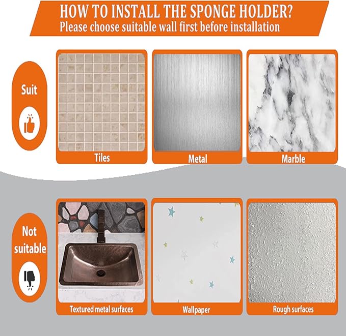 MURLONG Sponge Holder Smiley Face,Sink Caddy for Kitchen Sink,Sponge Holder with 2 PCS Suction Cups/1 PCS Adhesive Strips,Designed for Sponge,Soap,Dish Brush,Scrubber-Rose Gold