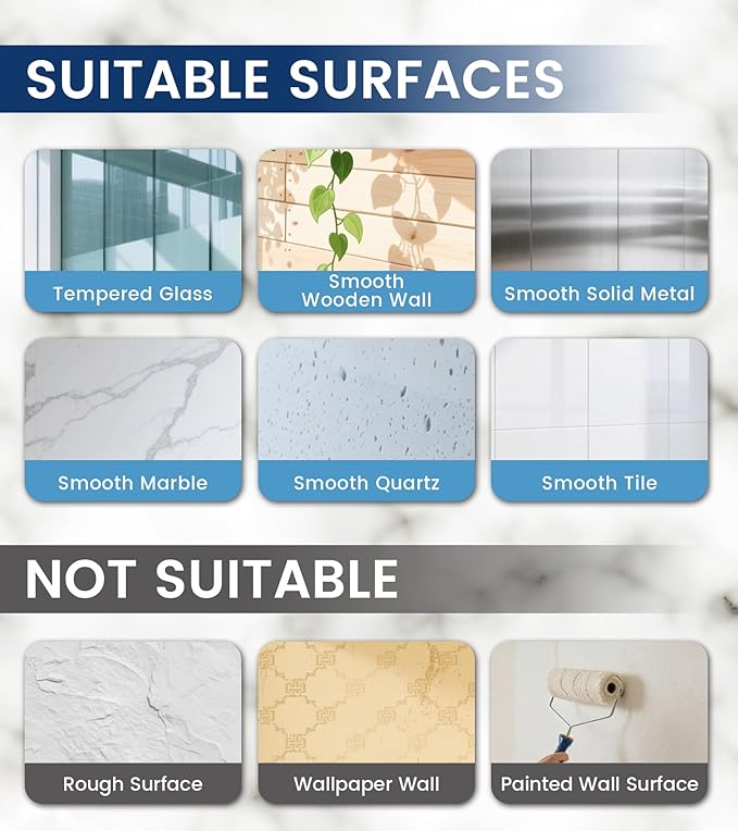 16 Pack Shower Caddy Adhesive Replacement Pads, Strong Transparent Waterproof Sticky Hooks, No-Drill Wall Mount Adhesives for Bathroom Shelves, Corner Baskets, Kitchen Racks and Soap Holders