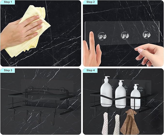 14PCS Shower Caddy Adhesive Replacement,Shower Shelves Strip Pad Organizer Sticker Replacement Bathroom Heavy Duty Strong Sticky Wall No Drilling Transparent