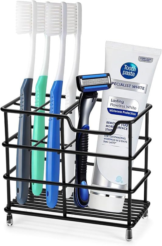 Toothbrush Holders for Bathrooms, Stainless Steel Toothbrush Holder for Kids and Adults, Electric Toothbrush and Toothpaste Holder, Rustproof Bathroom Accessories Organizer