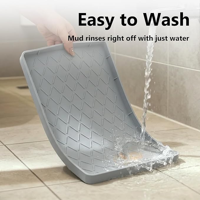 Mateeylife Under Sink Mats for Kitchen Waterproof 22"X19", Undersink Protectors，Silicone Mat Cabinet Liner, Under Sink Organizer for Bathroom and Kitchen，Boot Tray Pet Food Mat, Light Grey