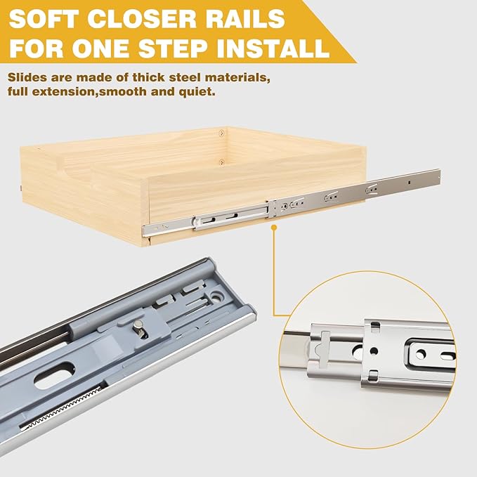 Pull Out Cabinet Organizer, 23''W×21''D×19''H Soft Close Slide Out Wooden Pull out Drawers, Three Tier Slide out Wood Cabinet Organizer, for Base Cabinet Organization in Kitchen, Pantry, Bathroom