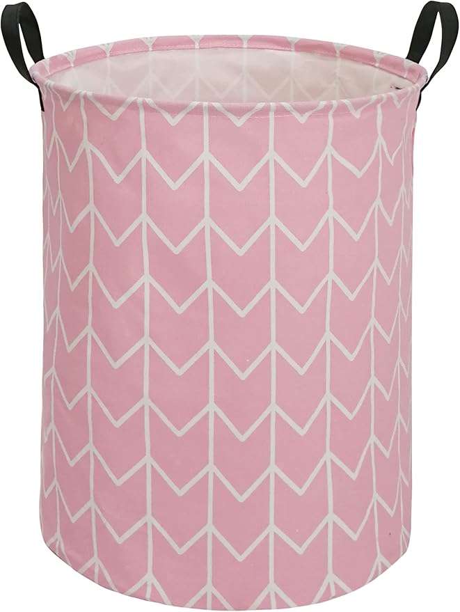 Round Laundry Hamper Storage Basket Fabric Material Storage Hamper Organization Basket, Storage Bin, Gift Box with Handles for Room