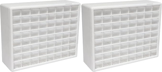 Akro-Mils 64-Drawer Plastic Drawer Storage Cabinet for Garage Organization, Bead Organizer, Building Bricks Storage, Teacher Toolbox, Makeup Organizer, 20-Inch W x 6-Inch D x 16-Inch H, 10164 White