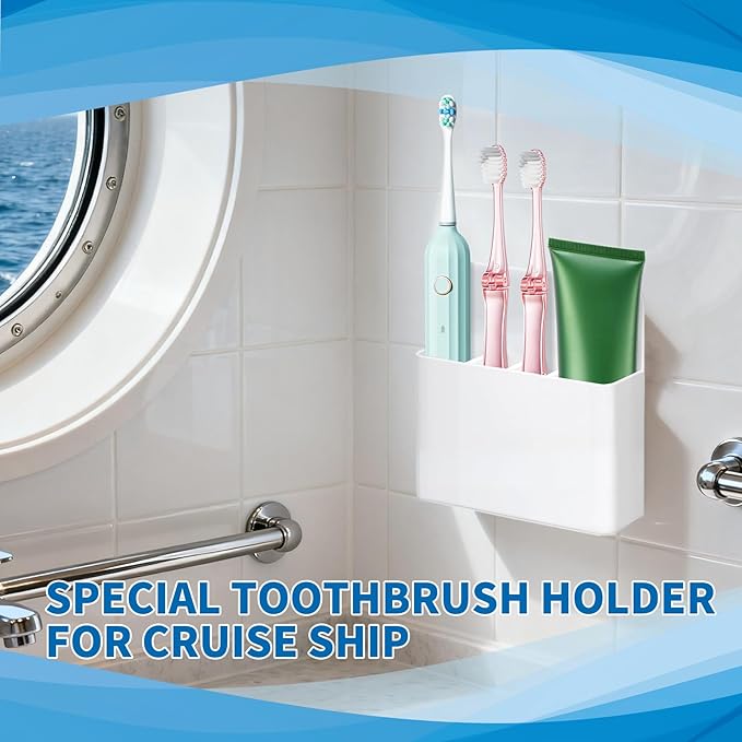 Magnetic Toothbrush Holder for Cruise Ships, Wall-Mounted Bathroom Organizer, Compact Travel Accessories, Cruise Essentials 2025&2026