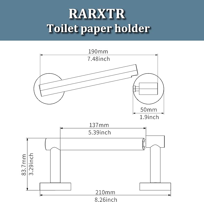 RARXTR White Toilet Paper Holder SUS304 Stainless Steel Double Post Pivoting Toilet Paper Roll Holder Wall Mounted Toilet Tissue Holder for Commercial Bathroom RV Brushed Brass Finish