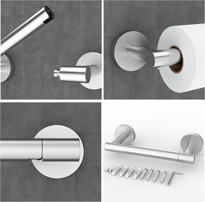 RARXTR Brushed 2 Pack Toilet Paper Holder SUS304 Stainless Steel Double Post Pivoting Toilet Paper Roll Holder Wall Mounted Toilet Tissue Holder for Commercial Bathroom RV