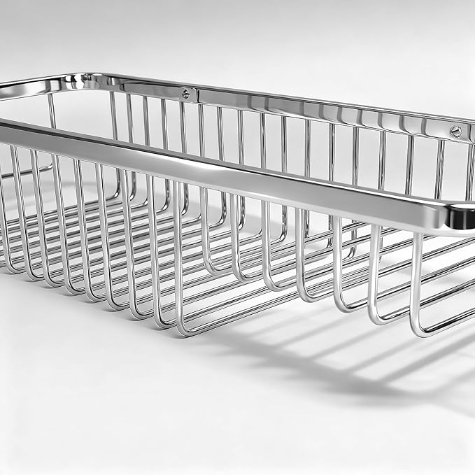 Corner Shower Caddy Basket - 304 Stainless Steel Corner Storage Rack,Organizer Wall Mounted Basket,Washbasin shelf Suitable For Bathroom & Kitchen-Long Basket