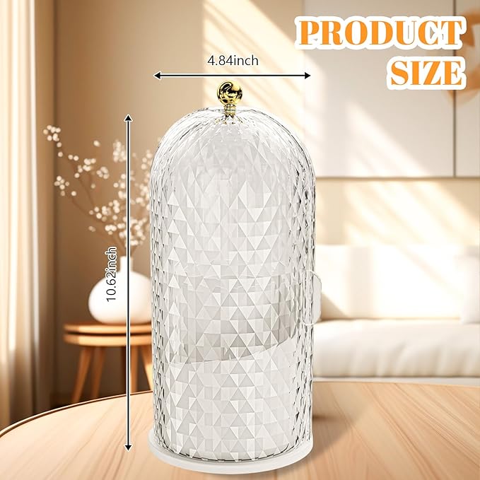 360 Rotating Makeup Brush Holder Organizer With Lid - Multifunctional Toothbrush Holder With Cover For Bathroom Countertop - Dustproof Storage For Make Up Brushes Toothbrush Toothpaste (White)