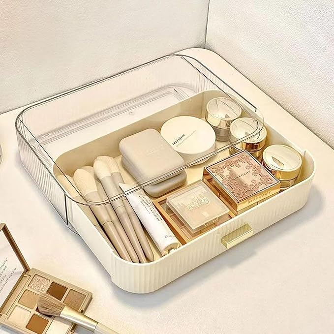 Stackable Makeup Organizer Drawers, Bathroom Vanity Organizers and Storage, Ideal for Desk and Dresser Countertops, Great for Cosmetics, Skincare, Lipsticks, Nail Care, Cream