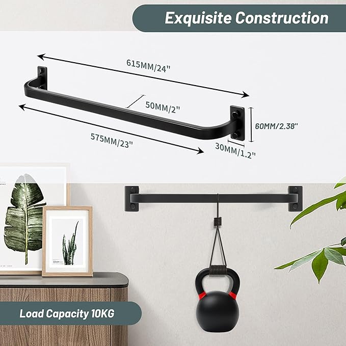 Mooche Bathroom Towel Bar, 24 inch Towel Racks for Bathroom Wall Mounted, SUS304 Stainless Steel Heavy Duty Towel Holder Bathroom Accessories Modern Home Decor, Matte Black Finished