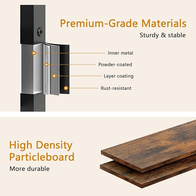 Gewudraw 4-Tier Narrow Ladder Shelf with Drawer, Bathroom Table Stand for Small Space, Narrow Bathroom Standing Shelves with Storage for Living Room Bedroom Kitchen, Organizer Shelf, Rustic Brown