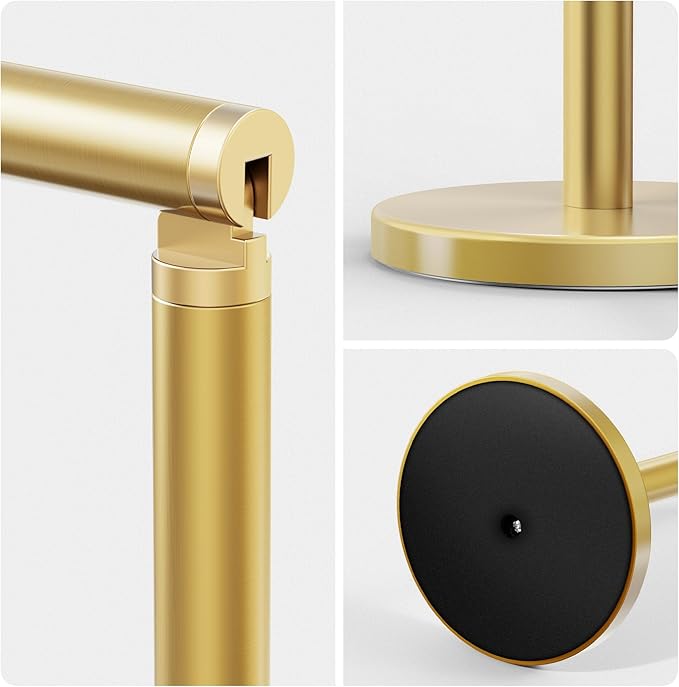Cesun Extra Weighted Base Toilet Paper Holder Stand - SUS304 Rust Proof Free Standing Tissue Roll Holder for 4 Rolls, No Tipping, No Slipping, Gold