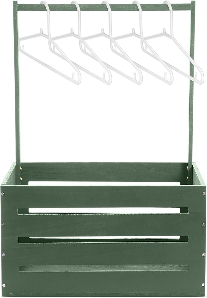 Suzile Wooden Baby Shower Crate Closet Wood Basket for Gifts with Handle Boy Girl Clothes Gender Reveal Storage Box for Newborn New Parent(Sage Green)