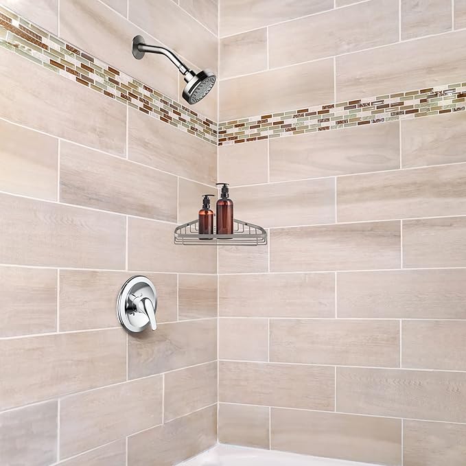 Design House Sturdy Stainless Steel Corner Shower Caddy Basket, 9.5-Inch, Satin Nickel, Wall Mounted – Design House, 588921-SS