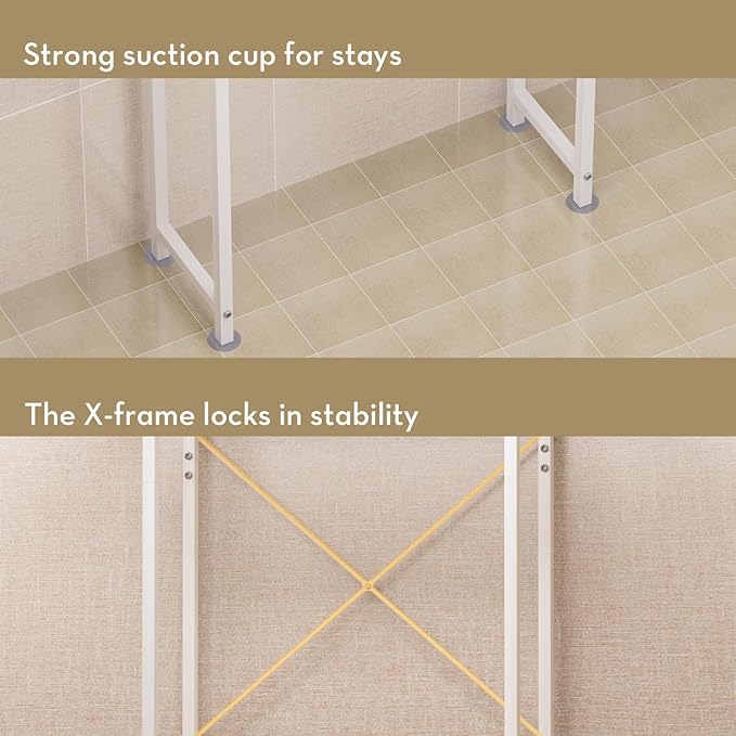 SAYGOER Glass Over the Toilet Shelf, 3-Tier Over-The-Toilet Storage Rack, Adjustable Shelf Bathroom Organizer, White Space Saving Shelves