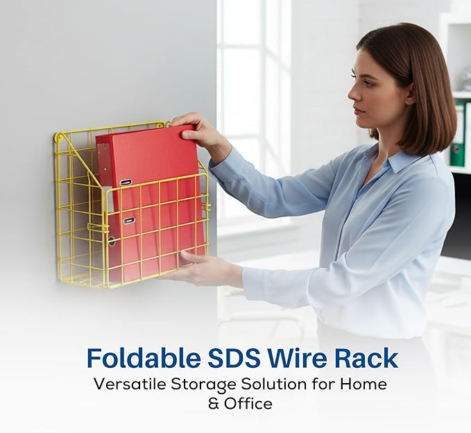 Performore Foldable Wire Rack Storage Organizer for Home & Office – Metal Wire Shelf, Space-Saving Foldable Rack, Easy Assembly, Durable Steel