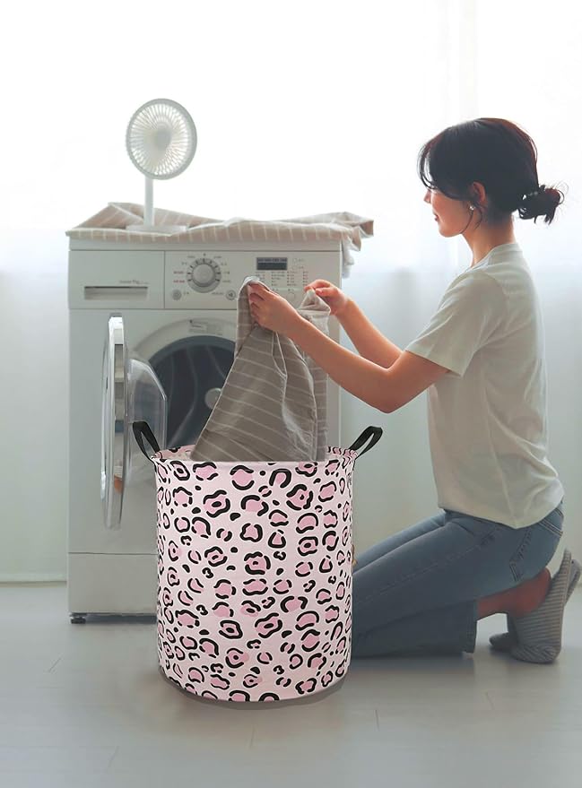 Round Laundry Hamper Storage Basket Fabric Material Storage Hamper Organization Basket, Storage Bin, Gift Box with Handles for Room