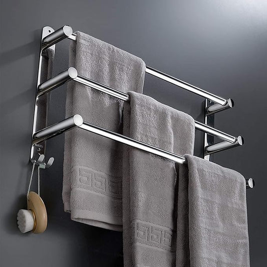 Towel Bars Hanger Freely Retractable 20-30 Inche Stainless Steel 304 Bath Rack Strong 3M Adhesive Bathroom Wall Free mounting Hole-Installing washroom Kitchen Space Saving 3 Bars