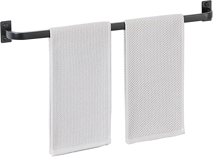 Mooche Bathroom Towel Bar, 24 inch Towel Racks for Bathroom Wall Mounted, SUS304 Stainless Steel Heavy Duty Towel Holder Bathroom Accessories Modern Home Decor, Matte Black Finished