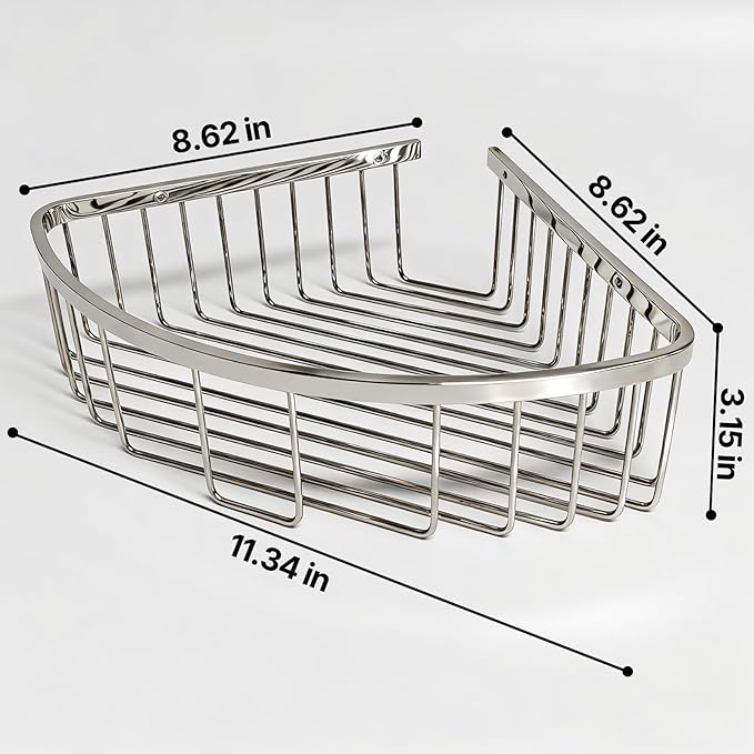 Corner Shower Caddy Basket - 304 Stainless Steel Corner Storage Rack,Organizer Wall Mounted Basket,Washbasin shelf Suitable For Bathroom & Kitchen-Triangle Basket