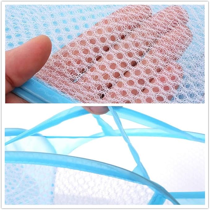 DurReus Foldable Clothes Baskets Laundry Sorters Baby Storage Bin Kids Hamper for Toys,Stray Socks,Dish Cloths,Small Garments,Sky Blue