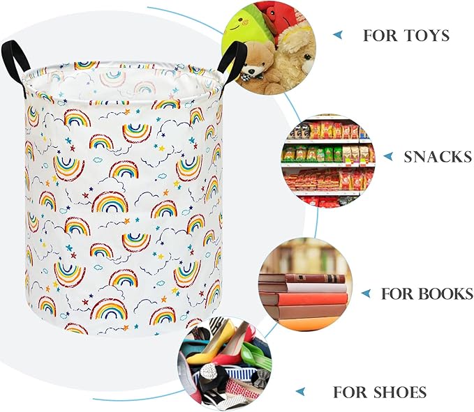 Round Laundry Hamper Storage Basket Fabric Material Storage Hamper Organization Basket, Storage Bin, Gift Box with Handles for Room