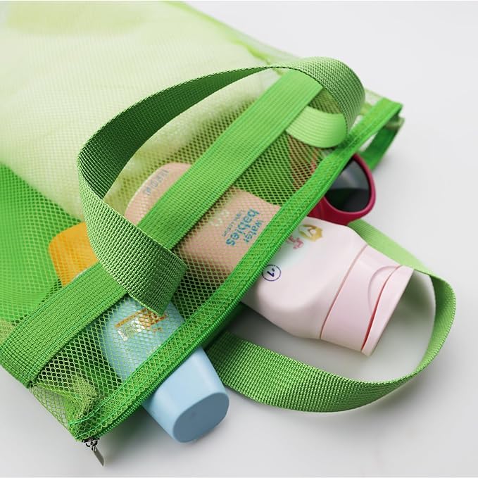 Mesh Shower Caddy, Portable Shower Bag, Quick-Dry Hanging Caddy Bath Organizer with Zipper, Toiletry Bag Essentials for Camping Travel College Dorm Room Gym (Green)