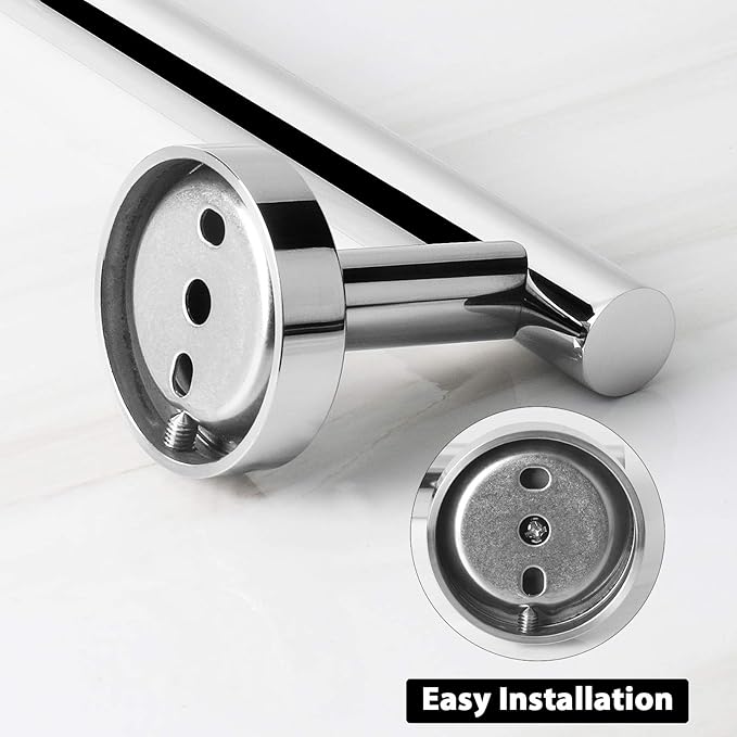 NearMoon Bath Towel Bar, Thicken Stainless Steel Shower Towel Rack Holder Wall Mounted for Bathroom, 33-lnch Overall Length-30-lnch Usable Hanging Space (1 Pack, Chrome Finish)