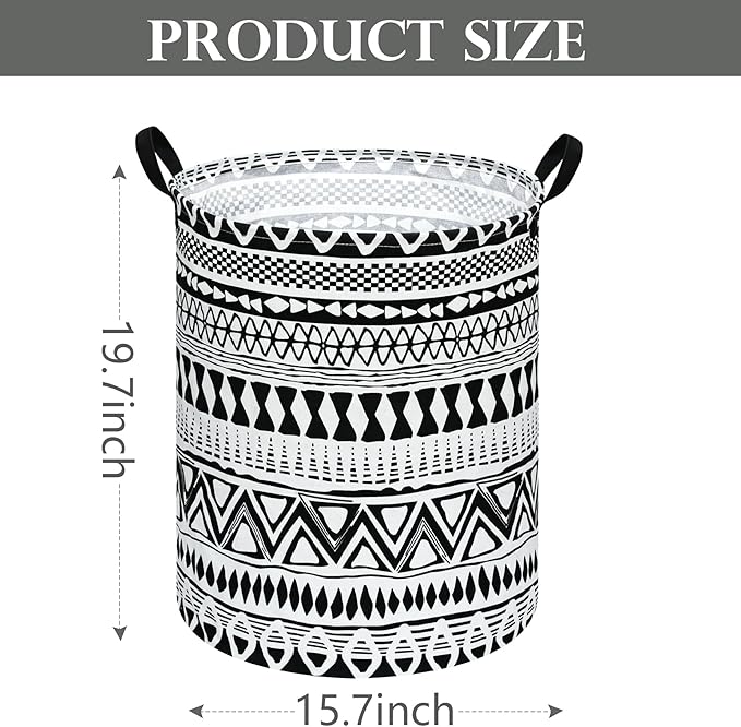 Round Laundry Hamper Storage Basket Fabric Material Storage Hamper Organization Basket, Storage Bin, Gift Box with Handles for Room