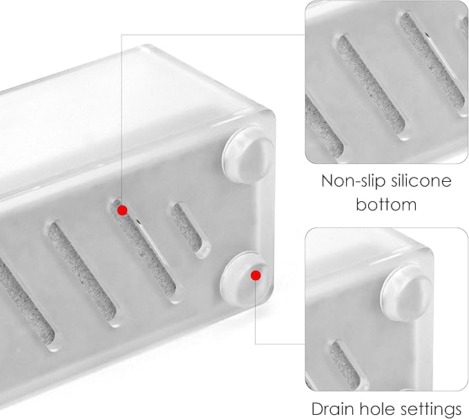 Acrylic Electric Toothbrush Holder with Diatomite Drying Stone, Bathroom Drawer Organizer with Drainage Hole for Tooth Brush, Compatible with Philips, Oral-B (Frosted)