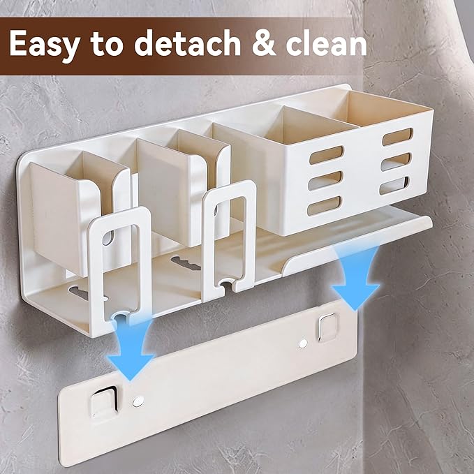 Toothbrush Holders for Bathrooms, Designed for Electric Toothbrushes, Ventilated and Drainage Design, Bathroom Organizers and Storage, Wall Mounted, Space Saving Bathroom Accessory