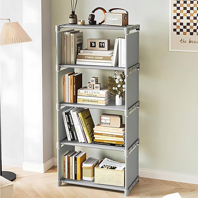 12-Compartment Storage Rack – Tool-Free Assembly, Suitable for bedrooms, Closets, and Small Spaces; a Great Helper for organizing Children's Clothes and Nurseries. (GREY-12)