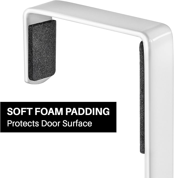 LYNK Professional® Home™ Over the Door Hooks - 14 Hook – Over the Door Coat Rack - Over the Door Hanger - Hanging Towels or Clothes - Bathroom, Bedroom, Laundry Room - Lifetime Ltd. Warranty, White