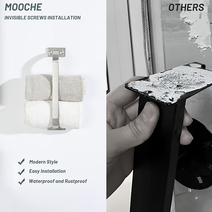 Mooche 2Pack Bathroom Towel Bar, 10 inch Towel Racks for Bathroom Wall Mounted, SUS304 Stainless Steel Heavy Duty Towel Holder Bathroom Accessories Modern Home Decor, Brushed Finished