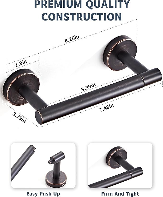 RARXTR Bronze Toilet Paper Holder SUS304 Stainless Steel Double Post Pivoting Toilet Paper Roll Holder Wall Mounted Toilet Tissue Holder for Commercial Bathroom RV Oil Rubbed Bronze