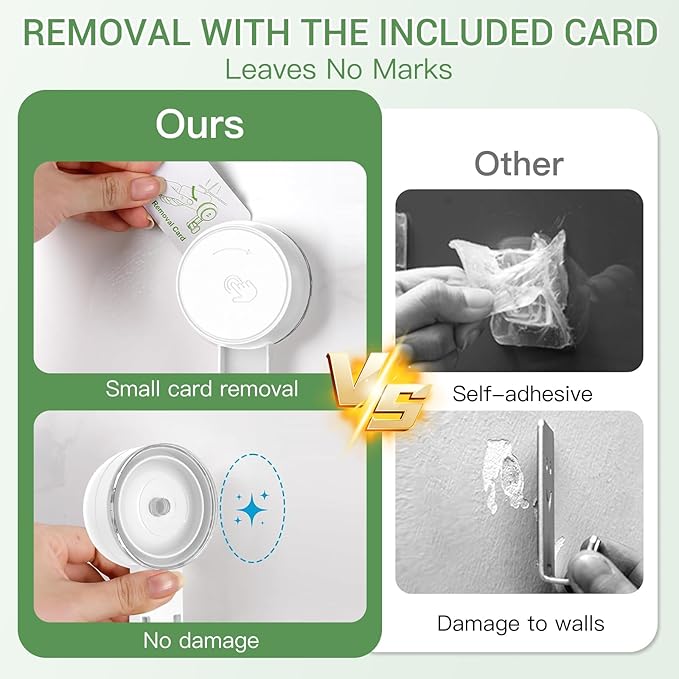 LUXEAR Suction Hooks Powerful Vacuum Suction Cup Hooks-2PACK Razor White