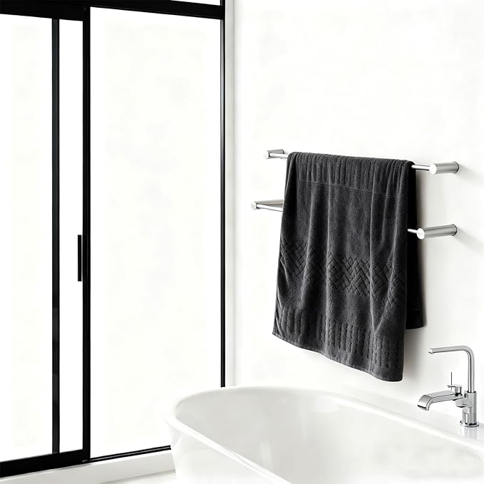 Towel Racks for Bathroom, NEWRAIN 30 inch Double Bath Towel Bar Wall Mounted, Stainless Steel Kitchen Towel Holder, Brushed Nickel Towel Rod Towel Rail Hange