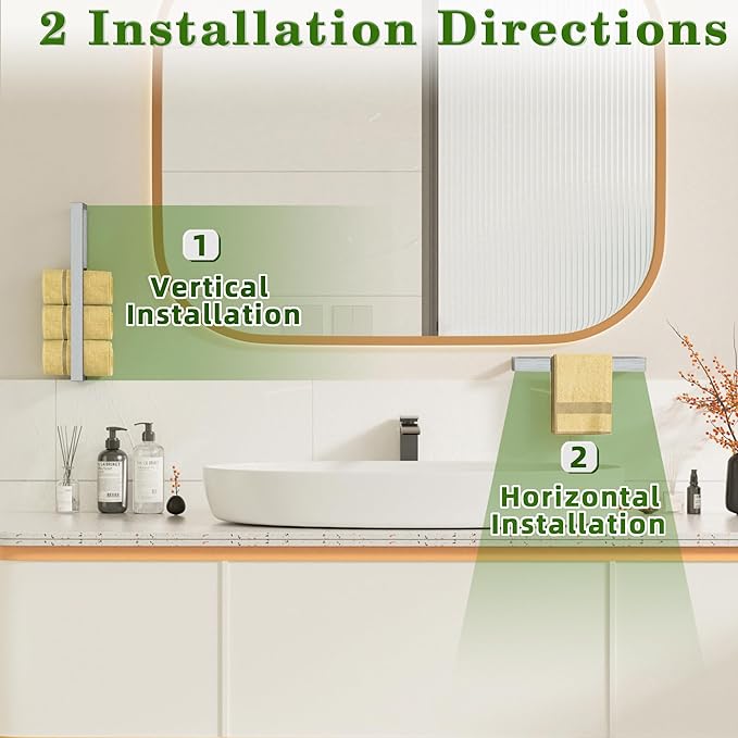 Alise Hand Towel Holder,Wall Mount Towel Bar for Bathroom,Towel Rack for Lavatory,8 Inch Towel Hanger SUS304 Stainless Steel Towel Rail,Brushed Finish