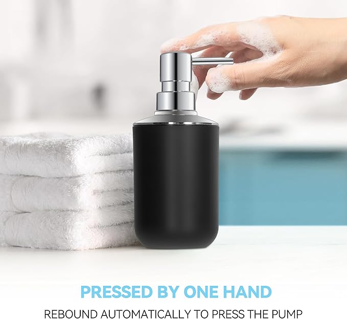 Black Bathroom Accessories Set 4 PCS, Black Bathroom Accessories, Plastic Soap Dispenser and Toothbrush Holder Set, Soap Dish and Mouthwash Cup, Boho Bathroom Decor, Bathroom Set