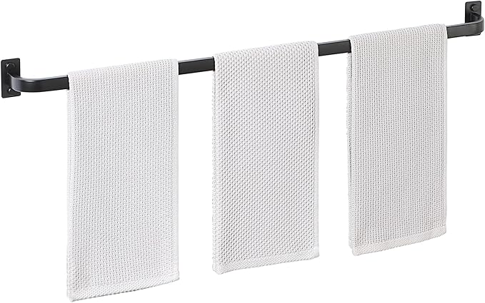 Mooche Bathroom Towel Bar, 32 inch Towel Racks for Bathroom Wall Mounted, SUS304 Stainless Steel Heavy Duty Towel Holder Bathroom Accessories Modern Home Decor, Matte Black Finished